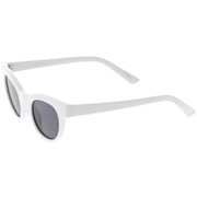 zeroUV Women's Retro Horned Rim Cat Eye Narrow Flat Lens Sunglasses C514 Sunglasses White Smoke Shiny Black Lavender,Matte Black Smoke,Shiny Red Smoke,Shiny White Smoke,Matte Smoke Smoke