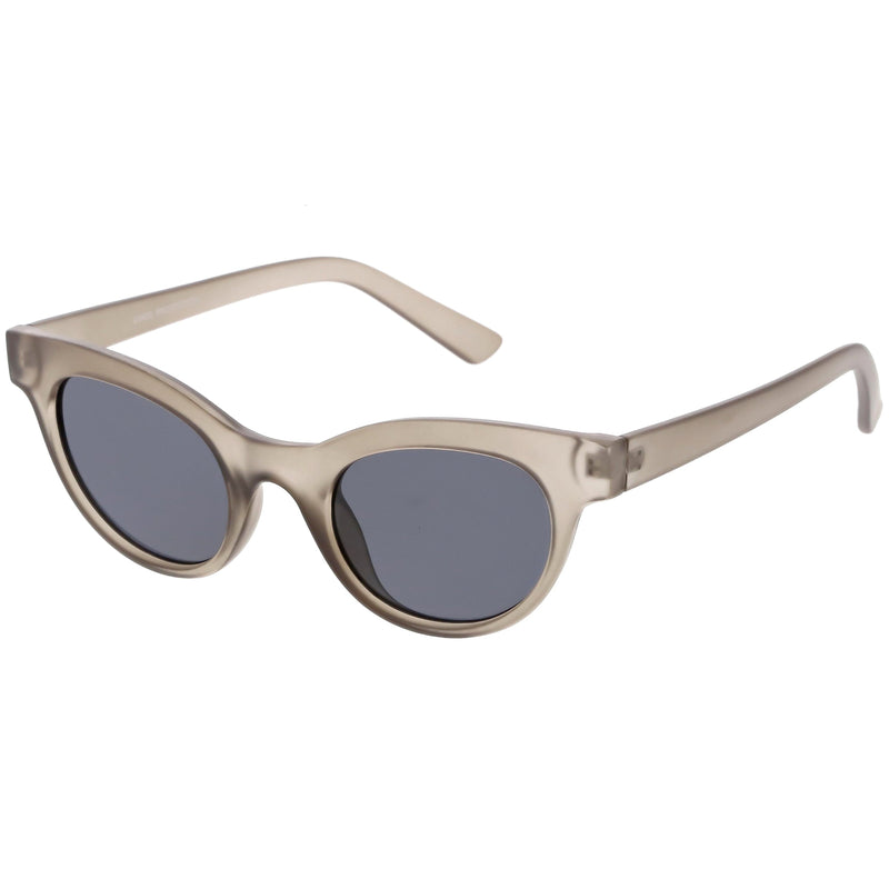 zeroUV Women's Retro Horned Rim Cat Eye Narrow Flat Lens Sunglasses C514 Sunglasses White Smoke Shiny Black Lavender,Matte Black Smoke,Shiny Red Smoke,Shiny White Smoke,Matte Smoke Smoke