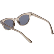 zeroUV Women's Retro Horned Rim Cat Eye Narrow Flat Lens Sunglasses C514 Sunglasses White Smoke Shiny Black Lavender,Matte Black Smoke,Shiny Red Smoke,Shiny White Smoke,Matte Smoke Smoke