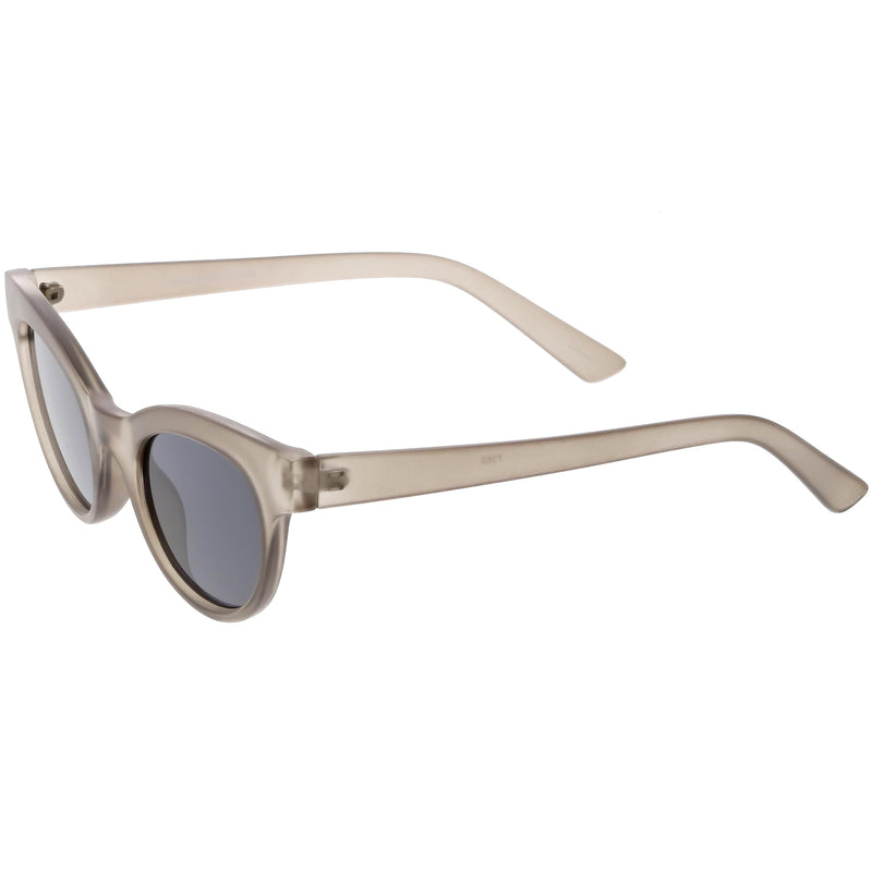zeroUV Women's Retro Horned Rim Cat Eye Narrow Flat Lens Sunglasses C514 Sunglasses White Smoke Shiny Black Lavender,Matte Black Smoke,Shiny Red Smoke,Shiny White Smoke,Matte Smoke Smoke