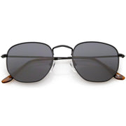 zeroUV Retro Dapper Indie Modern Flat Geometric Lens Sunglasses C518 Sunglasses White Smoke Black Smoke,Gold Brown,Silver Smoke,Gold Green