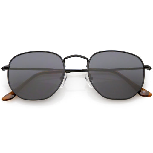 zeroUV Retro Dapper Indie Modern Flat Geometric Lens Sunglasses C518 Sunglasses White Smoke Black Smoke,Gold Brown,Silver Smoke,Gold Green