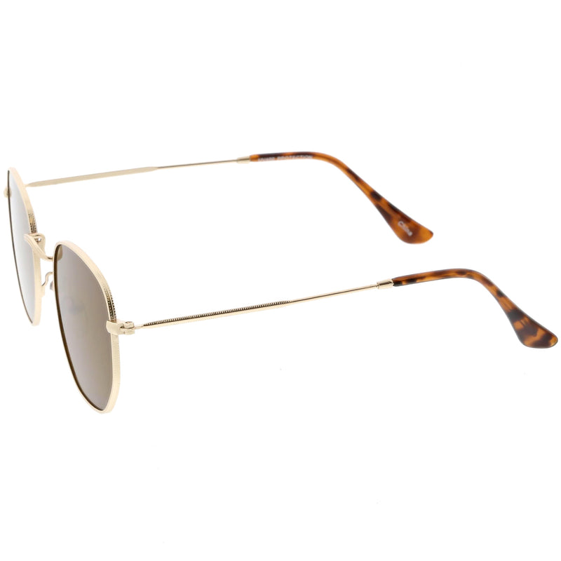 zeroUV Retro Dapper Indie Modern Flat Geometric Lens Sunglasses C518 Sunglasses White Smoke Black Smoke,Gold Brown,Silver Smoke,Gold Green