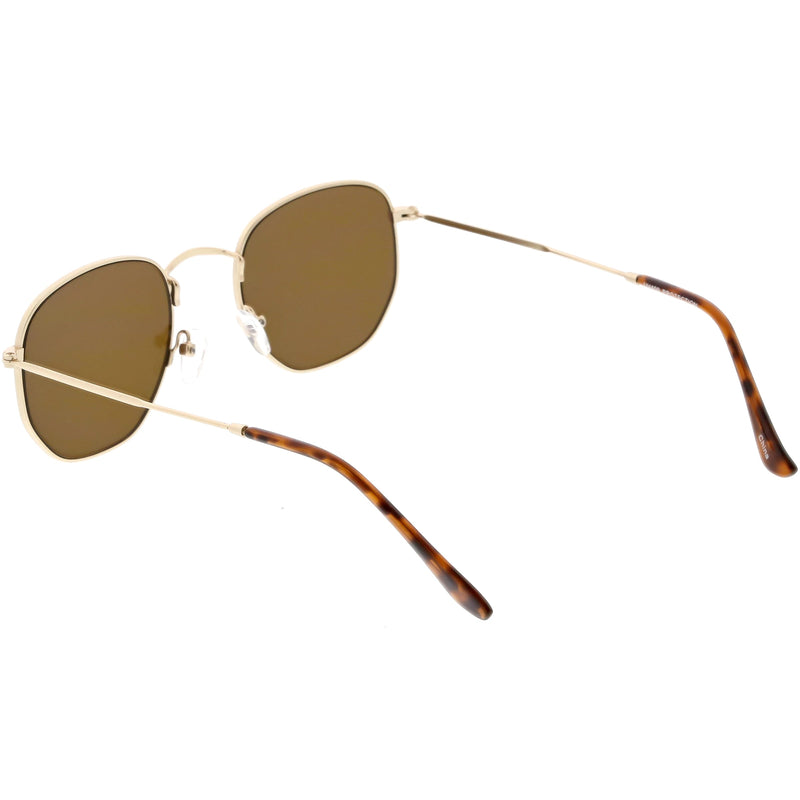 zeroUV Retro Dapper Indie Modern Flat Geometric Lens Sunglasses C518 Sunglasses White Smoke Black Smoke,Gold Brown,Silver Smoke,Gold Green