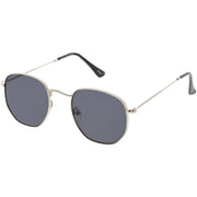 zeroUV Retro Dapper Indie Modern Flat Geometric Lens Sunglasses C518 Sunglasses White Smoke Black Smoke,Gold Brown,Silver Smoke,Gold Green