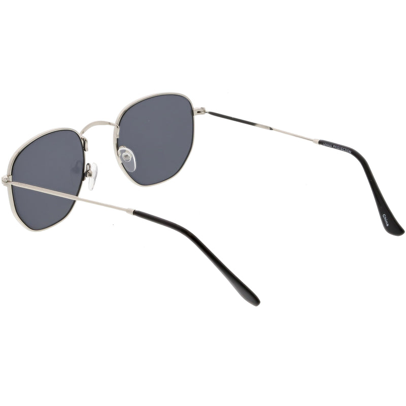 zeroUV Retro Dapper Indie Modern Flat Geometric Lens Sunglasses C518 Sunglasses White Smoke Black Smoke,Gold Brown,Silver Smoke,Gold Green