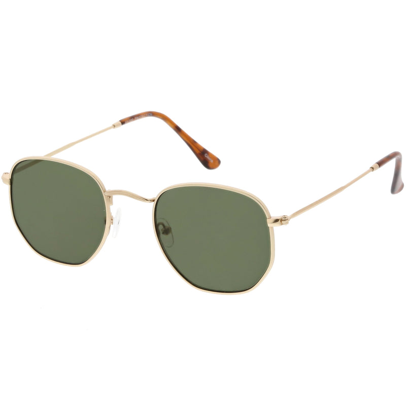 zeroUV Retro Dapper Indie Modern Flat Geometric Lens Sunglasses C518 Sunglasses White Smoke Black Smoke,Gold Brown,Silver Smoke,Gold Green