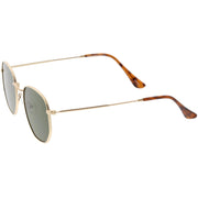 zeroUV Retro Dapper Indie Modern Flat Geometric Lens Sunglasses C518 Sunglasses White Smoke Black Smoke,Gold Brown,Silver Smoke,Gold Green