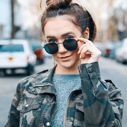zeroUV Retro Dapper Indie Modern Flat Geometric Lens Sunglasses C518 Sunglasses Gray Black Smoke,Gold Brown,Silver Smoke,Gold Green
