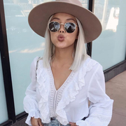 zeroUV Retro Dapper Indie Modern Flat Geometric Lens Sunglasses C518 Sunglasses Gray Black Smoke,Gold Brown,Silver Smoke,Gold Green