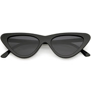 zeroUV Small Retro Slim Flat Lens Cat Eye Sunglasses - C520 Sunglasses Dark Slate Gray Shiny Black / Smoke
