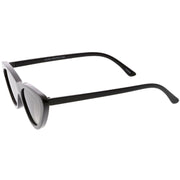 zeroUV Small Retro Slim Flat Lens Cat Eye Sunglasses - C520 Sunglasses White Smoke Shiny Black / Smoke,Black / Lavender Gradient,Red / Lavender,White / Lavender,Tortoise / Amber,Pink / Smoke (Limited),Matte Black / Grey (Limited)