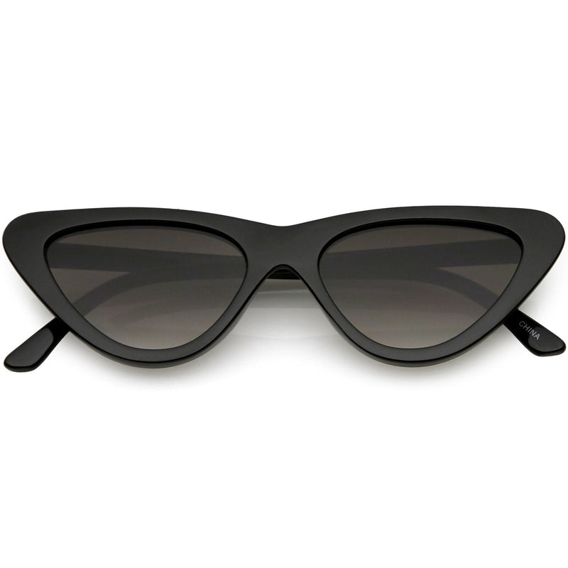 zeroUV Small Retro Slim Flat Lens Cat Eye Sunglasses - C520 Sunglasses Dark Slate Gray Black / Lavender Gradient