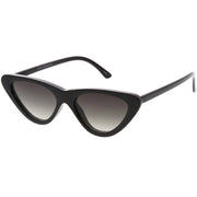 zeroUV Small Retro Slim Flat Lens Cat Eye Sunglasses - C520 Sunglasses White Smoke Shiny Black / Smoke,Black / Lavender Gradient,Red / Lavender,White / Lavender,Tortoise / Amber,Pink / Smoke (Limited),Matte Black / Grey (Limited)
