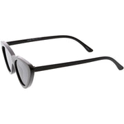 zeroUV Small Retro Slim Flat Lens Cat Eye Sunglasses - C520 Sunglasses White Smoke Shiny Black / Smoke,Black / Lavender Gradient,Red / Lavender,White / Lavender,Tortoise / Amber,Pink / Smoke (Limited),Matte Black / Grey (Limited)