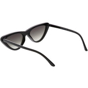 zeroUV Small Retro Slim Flat Lens Cat Eye Sunglasses - C520 Sunglasses White Smoke Shiny Black / Smoke,Black / Lavender Gradient,Red / Lavender,White / Lavender,Tortoise / Amber,Pink / Smoke (Limited),Matte Black / Grey (Limited)