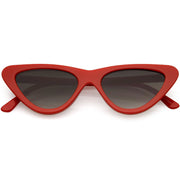 zeroUV Small Retro Slim Flat Lens Cat Eye Sunglasses - C520 Sunglasses White Smoke Red / Lavender