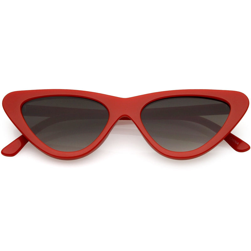 zeroUV Small Retro Slim Flat Lens Cat Eye Sunglasses - C520 Sunglasses White Smoke Red / Lavender