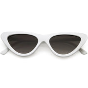 zeroUV Small Retro Slim Flat Lens Cat Eye Sunglasses - C520 Sunglasses White Smoke White / Lavender