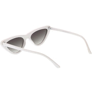 zeroUV Small Retro Slim Flat Lens Cat Eye Sunglasses - C520 Sunglasses White Smoke Shiny Black / Smoke,Black / Lavender Gradient,Red / Lavender,White / Lavender,Tortoise / Amber,Pink / Smoke (Limited),Matte Black / Grey (Limited)