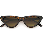 zeroUV Small Retro Slim Flat Lens Cat Eye Sunglasses - C520 Sunglasses White Smoke Tortoise / Amber