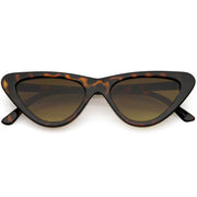 zeroUV Small Retro Slim Flat Lens Cat Eye Sunglasses - C520 Sunglasses White Smoke Shiny Black / Smoke,Black / Lavender Gradient,Red / Lavender,White / Lavender,Tortoise / Amber,Pink / Smoke (Limited),Matte Black / Grey (Limited)