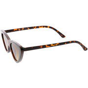 zeroUV Small Retro Slim Flat Lens Cat Eye Sunglasses - C520 Sunglasses White Smoke Shiny Black / Smoke,Black / Lavender Gradient,Red / Lavender,White / Lavender,Tortoise / Amber,Pink / Smoke (Limited),Matte Black / Grey (Limited)