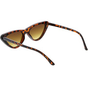 zeroUV Small Retro Slim Flat Lens Cat Eye Sunglasses - C520 Sunglasses White Smoke Shiny Black / Smoke,Black / Lavender Gradient,Red / Lavender,White / Lavender,Tortoise / Amber,Pink / Smoke (Limited),Matte Black / Grey (Limited)