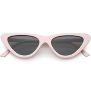 zeroUV Small Retro Slim Flat Lens Cat Eye Sunglasses - C520 Sunglasses Dim Gray Pink / Smoke (Limited)