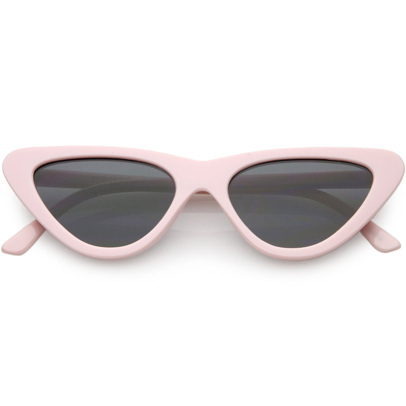 zeroUV Small Retro Slim Flat Lens Cat Eye Sunglasses - C520 Sunglasses Dim Gray Pink / Smoke (Limited)