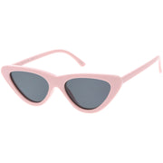 zeroUV Small Retro Slim Flat Lens Cat Eye Sunglasses - C520 Sunglasses White Smoke Shiny Black / Smoke,Black / Lavender Gradient,Red / Lavender,White / Lavender,Tortoise / Amber,Pink / Smoke (Limited),Matte Black / Grey (Limited)