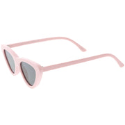 zeroUV Small Retro Slim Flat Lens Cat Eye Sunglasses - C520 Sunglasses White Smoke Shiny Black / Smoke,Black / Lavender Gradient,Red / Lavender,White / Lavender,Tortoise / Amber,Pink / Smoke (Limited),Matte Black / Grey (Limited)