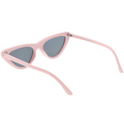 zeroUV Small Retro Slim Flat Lens Cat Eye Sunglasses - C520 Sunglasses White Smoke Shiny Black / Smoke,Black / Lavender Gradient,Red / Lavender,White / Lavender,Tortoise / Amber,Pink / Smoke (Limited),Matte Black / Grey (Limited)