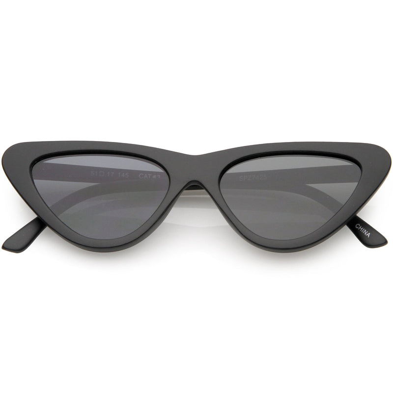 zeroUV Small Retro Slim Flat Lens Cat Eye Sunglasses - C520 Sunglasses Dim Gray Matte Black / Grey (Limited)