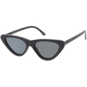 zeroUV Small Retro Slim Flat Lens Cat Eye Sunglasses - C520 Sunglasses White Smoke Shiny Black / Smoke,Black / Lavender Gradient,Red / Lavender,White / Lavender,Tortoise / Amber,Pink / Smoke (Limited),Matte Black / Grey (Limited)