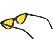 zeroUV Retro 1990's Narrow Color Tone Flat Lens Cat Eye Sunglasses C522 Sunglasses White Smoke Black Orange,Black Red,Black Blue,Black Yellow,Black Pink