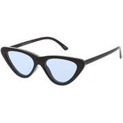 zeroUV Retro 1990's Narrow Color Tone Flat Lens Cat Eye Sunglasses C522 Sunglasses White Smoke Black Orange,Black Red,Black Blue,Black Yellow,Black Pink