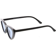 zeroUV Retro 1990's Narrow Color Tone Flat Lens Cat Eye Sunglasses C522 Sunglasses White Smoke Black Orange,Black Red,Black Blue,Black Yellow,Black Pink