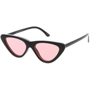 zeroUV Retro 1990's Narrow Color Tone Flat Lens Cat Eye Sunglasses C522 Sunglasses White Smoke Black Orange,Black Red,Black Blue,Black Yellow,Black Pink