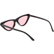 zeroUV Retro 1990's Narrow Color Tone Flat Lens Cat Eye Sunglasses C522 Sunglasses White Smoke Black Orange,Black Red,Black Blue,Black Yellow,Black Pink