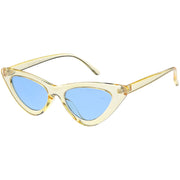 zeroUV Women's Retro 1990's Narrow Flat Color Tone Lens Cat Eye Sunglasses C524 Sunglasses White Smoke Pink Pink,Yellow Blue,Clear Purple,Clear Red,Blue Blue,Red Pink,Clear Yellow,Peach Pink Pink