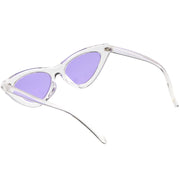 zeroUV Women's Retro 1990's Narrow Flat Color Tone Lens Cat Eye Sunglasses C524 Sunglasses White Smoke Pink Pink,Yellow Blue,Clear Purple,Clear Red,Blue Blue,Red Pink,Clear Yellow,Peach Pink Pink