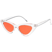 zeroUV Women's Retro 1990's Narrow Flat Color Tone Lens Cat Eye Sunglasses C524 Sunglasses White Smoke Pink Pink,Yellow Blue,Clear Purple,Clear Red,Blue Blue,Red Pink,Clear Yellow,Peach Pink Pink
