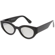 zeroUV Bold Retro Fashion Oval Mirrored Flat Lens Sunglasses C544 White Smoke Shiny Smoke Gold Mirror,Matte Black Pink Mirror,Matte Frost Blue Mirror,Shiny Black Silver Mirror,Shiny Tortoise Magenta Mirror
