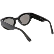 zeroUV Bold Retro Fashion Oval Mirrored Flat Lens Sunglasses C544 White Smoke Shiny Smoke Gold Mirror,Matte Black Pink Mirror,Matte Frost Blue Mirror,Shiny Black Silver Mirror,Shiny Tortoise Magenta Mirror