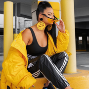 zeroUV Retro Flat Top Color Tone Half Frame Goggle Shield Sunglasses C546 Sunglasses Black White Orange,Black Pink,Black Blue,White Red,Black Yellow,White / Pink,White / Smoke