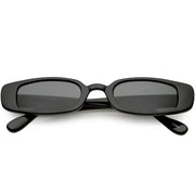 zeroUV Retro 1990's Thin Rectangle Fashion Sunglasses C547 Sunglasses White Smoke Black Smoke,Black Lavender,Clear Green,Smoke Smoke,White Smoke