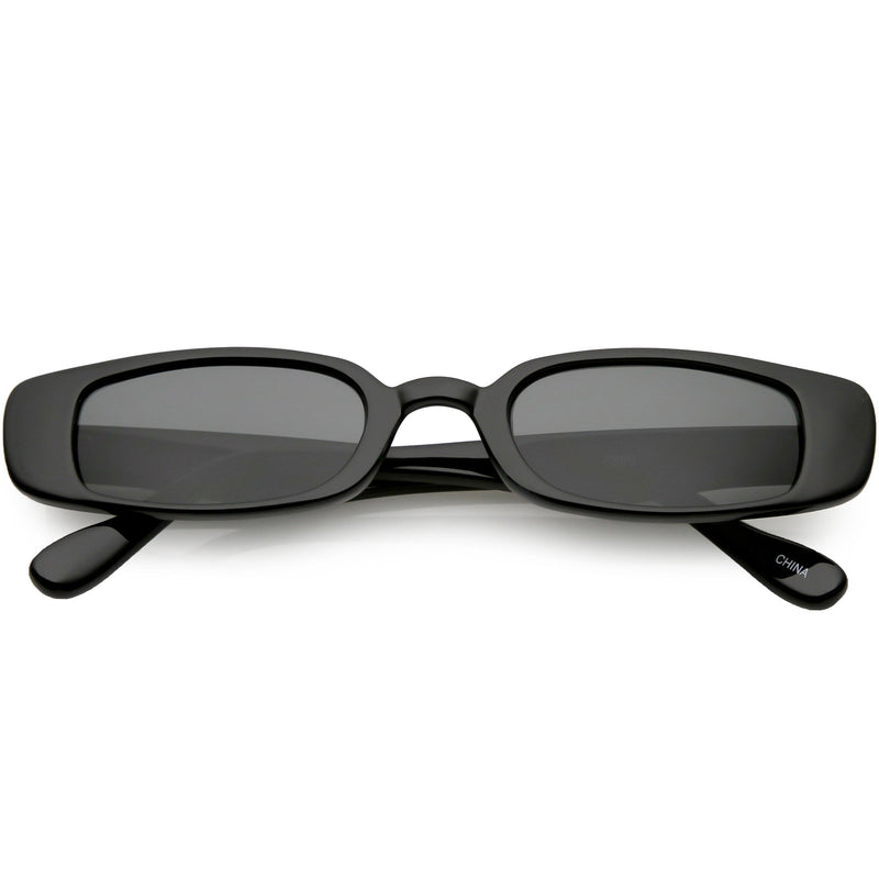 zeroUV Retro 1990's Thin Rectangle Fashion Sunglasses C547 Sunglasses White Smoke Black Smoke,Black Lavender,Clear Green,Smoke Smoke,White Smoke