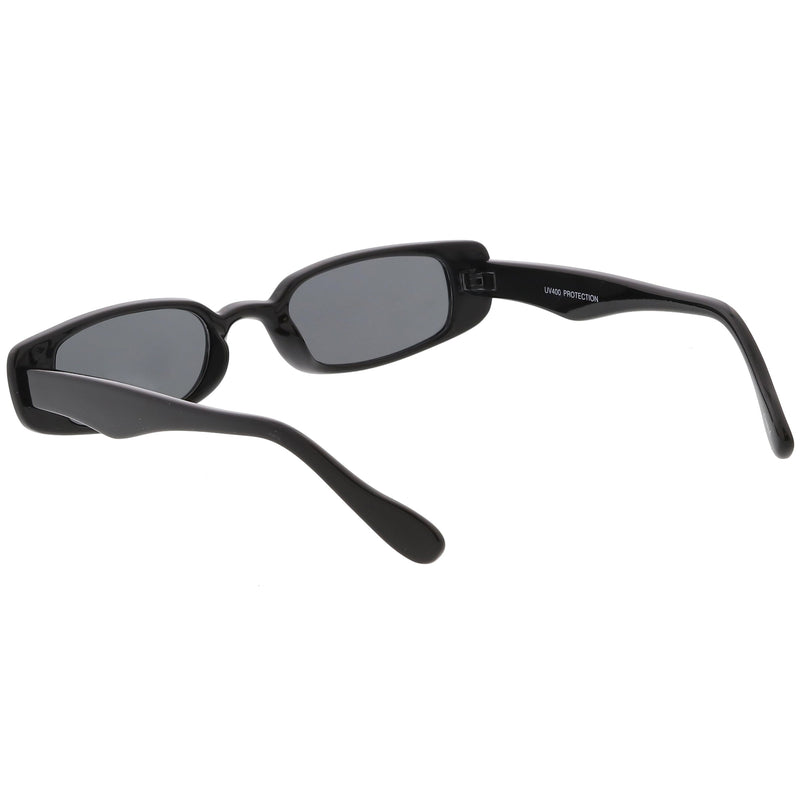 zeroUV Retro 1990's Thin Rectangle Fashion Sunglasses C547 Sunglasses White Smoke Black Smoke,Black Lavender,Clear Green,Smoke Smoke,White Smoke