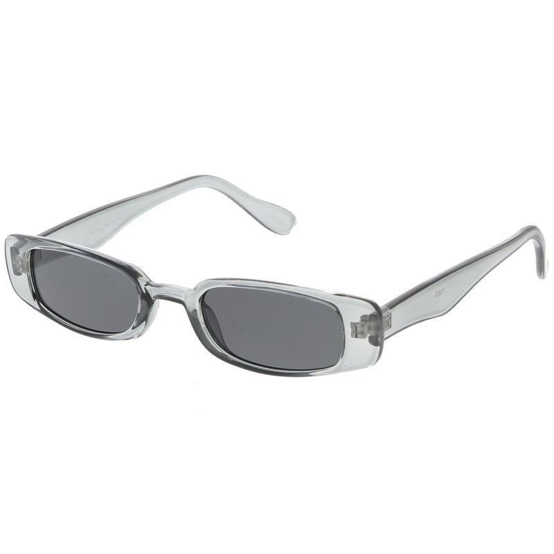 zeroUV Retro 1990's Thin Rectangle Fashion Sunglasses C547 Sunglasses White Smoke Black Smoke,Black Lavender,Clear Green,Smoke Smoke,White Smoke